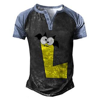 L Name Charater Dracula Halloween Quote Graphic Design Printed Casual Daily Basic Men's Henley Shirt Raglan Sleeve 3D Print T-shirt - Thegiftio UK