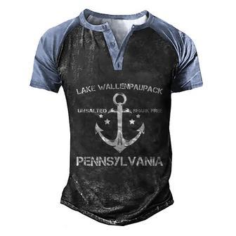 Lake Wallenpaupack Pennsylvania Funny Fishing Camping Gift Graphic Design Printed Casual Daily Basic Men's Henley Shirt Raglan Sleeve 3D Print T-shirt - Thegiftio UK