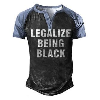 Legalize Being Black Graphic Design Printed Casual Daily Basic Men's Henley Shirt Raglan Sleeve 3D Print T-shirt - Thegiftio UK