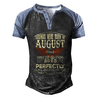 Legendary Were Born In August 1964 Funny Happy Birthday Graphic Design Printed Casual Daily Basic Men's Henley Shirt Raglan Sleeve 3D Print T-shirt - Thegiftio UK