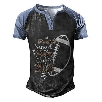 Leopard Pattern Proud Senior Mom Football Class Of 2023 Gift Graphic Design Printed Casual Daily Basic Men's Henley Shirt Raglan Sleeve 3D Print T-shirt - Thegiftio UK
