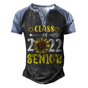 Leopard Sunflower Class Of 2022 Senior Graduation Graduated Men's Henley Shirt Raglan Sleeve 3D Print T-shirt - Thegiftio UK