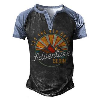 Let The 4Th Grade Adventure Begin Fourth Grade Teacher Men's Henley Shirt Raglan Sleeve 3D Print T-shirt - Thegiftio UK