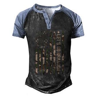 Let_S Go Brandon Camouflage Camo American Us Flag Veteran Tshirt Graphic Design Printed Casual Daily Basic Men's Henley Shirt Raglan Sleeve 3D Print T-shirt - Thegiftio UK