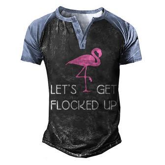 Lets Get Flocked Up Flamingo 2 Men's Henley Shirt Raglan Sleeve 3D Print T-shirt - Thegiftio UK