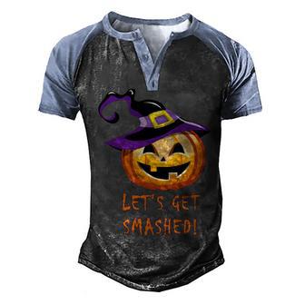 Lets Get Smashed Funny Halloween Graphic Design Printed Casual Daily Basic Men's Henley Shirt Raglan Sleeve 3D Print T-shirt - Thegiftio UK