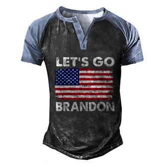 Lets Go Brandon American Flag Retro Vintage Graphic Design Printed Casual Daily Basic Men's Henley Shirt Raglan Sleeve 3D Print T-shirt - Thegiftio UK