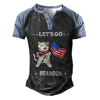 Lets Go Brandon Shirt Funny Cat Shirt Lets Go Brandon Graphic Design Printed Casual Daily Basic Men's Henley Shirt Raglan Sleeve 3D Print T-shirt - Thegiftio UK