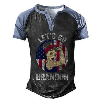 Lets Go Brandon Shirt Rosie Us Flag Funny Lets Go Brandon Graphic Design Printed Casual Daily Basic Men's Henley Shirt Raglan Sleeve 3D Print T-shirt - Thegiftio UK