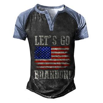 Lets Go Brandon Shirt Vintage Lets Go Brandon American Flag Graphic Design Printed Casual Daily Basic Men's Henley Shirt Raglan Sleeve 3D Print T-shirt - Thegiftio UK