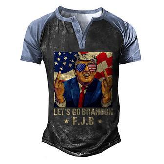 Let’S Go Brandon Trump Middle Finger Men Women Design Graphic Design Printed Casual Daily Basic V2 Men's Henley Shirt Raglan Sleeve 3D Print T-shirt - Thegiftio UK