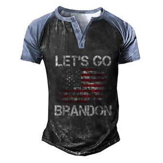 Lets Go Brandon Us Flag Funny Vintage Design Graphic Design Printed Casual Daily Basic Men's Henley Shirt Raglan Sleeve 3D Print T-shirt - Thegiftio UK