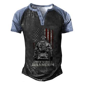 Lets Go Brandon Veteran Us Army Battle Flag Funny Gift Idea Graphic Design Printed Casual Daily Basic Men's Henley Shirt Raglan Sleeve 3D Print T-shirt - Thegiftio UK