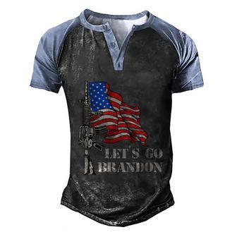 Lets Go Brandon Veteran Us Army Battle Flag Funny Gift Idea Graphic Design Printed Casual Daily Basic Men's Henley Shirt Raglan Sleeve 3D Print T-shirt - Thegiftio UK