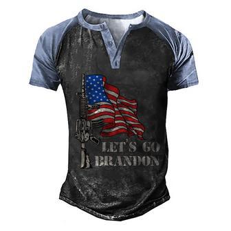 Lets Go Brandon Veteran Us Army Battle Flag Funny Gift Idea Graphic Design Printed Casual Daily Basic Men's Henley Shirt Raglan Sleeve 3D Print T-shirt - Thegiftio UK
