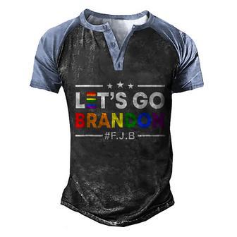 Lets Go Branson Brandon Conservative Us Flag Gay Pride Lgbt Graphic Design Printed Casual Daily Basic Men's Henley Shirt Raglan Sleeve 3D Print T-shirt - Thegiftio UK