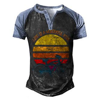 Life Is A Wonderful Ride Graphic Design Printed Casual Daily Basic Men's Henley Shirt Raglan Sleeve 3D Print T-shirt - Thegiftio UK