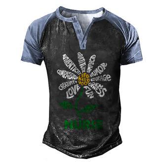 Life Is Good Nurse Flower The Art Of Optimism Men's Henley Shirt Raglan Sleeve 3D Print T-shirt - Thegiftio UK