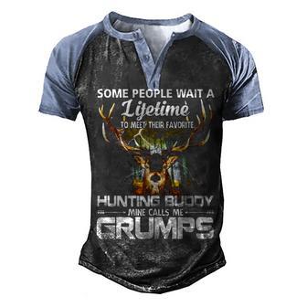Lifetime To Meet Their Favorite Hunting Buddy Grumps Men's Henley Shirt Raglan Sleeve 3D Print T-shirt - Thegiftio UK