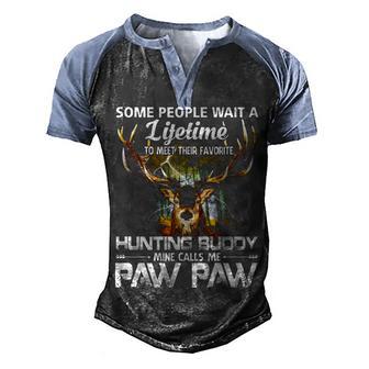 Lifetime To Meet Their Favorite Hunting Buddy Paw Paw Men's Henley Shirt Raglan Sleeve 3D Print T-shirt - Thegiftio UK