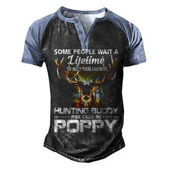 Lifetime To Meet Their Favorite Hunting Buddy Poppy Men's Henley Shirt Raglan Sleeve 3D Print T-shirt - Thegiftio UK