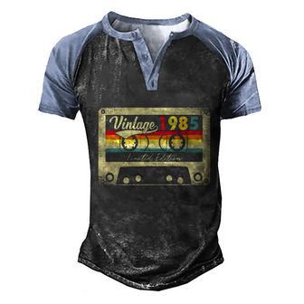 Limited Edition Vintage Best Of 1985 37Th Birthday Men's Henley Shirt Raglan Sleeve 3D Print T-shirt - Thegiftio UK