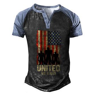 Line Football Quote With Vertical American Flag Funny Gift Graphic Design Printed Casual Daily Basic Men's Henley Shirt Raglan Sleeve 3D Print T-shirt - Thegiftio UK