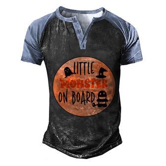Little Monster On Board Halloween Quote Graphic Design Printed Casual Daily Basic Men's Henley Shirt Raglan Sleeve 3D Print T-shirt - Thegiftio UK