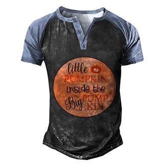 Little Pumpkin Inside The Big Pumpkin Halloween Quote Graphic Design Printed Casual Daily Basic Men's Henley Shirt Raglan Sleeve 3D Print T-shirt - Thegiftio UK