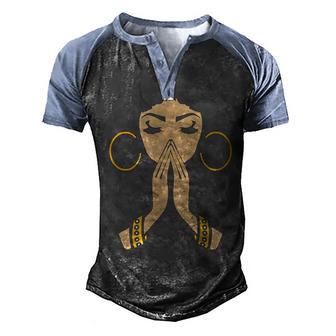 Living My Best Life Black Girl Magic Melanin Afro Queen Gift Graphic Design Printed Casual Daily Basic Men's Henley Shirt Raglan Sleeve 3D Print T-shirt - Thegiftio UK