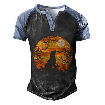 Lonely Dog Halloween Vintage Bat Halloween Day Graphic Design Printed Casual Daily Basic Men's Henley Shirt Raglan Sleeve 3D Print T-shirt - Thegiftio UK