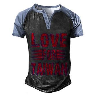 Love Taiwan Support Asian Roots Roc Taiwanese Flag Art Gift Cool Gift Graphic Design Printed Casual Daily Basic Men's Henley Shirt Raglan Sleeve 3D Print T-shirt - Thegiftio UK