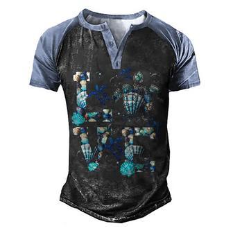 Love Turtle Bubble Men's Henley Shirt Raglan Sleeve 3D Print T-shirt - Thegiftio UK