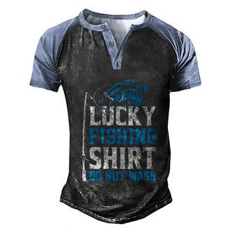 Lucky Fishing Do No Wash Funny Fishing Vintage Graphic Design Printed Casual Daily Basic Men's Henley Shirt Raglan Sleeve 3D Print T-shirt - Thegiftio UK