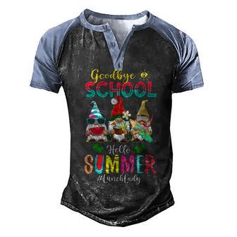 Lunch Lady Goodbye School Hello Summer Vacation Gnome Men's Henley Shirt Raglan Sleeve 3D Print T-shirt - Thegiftio UK