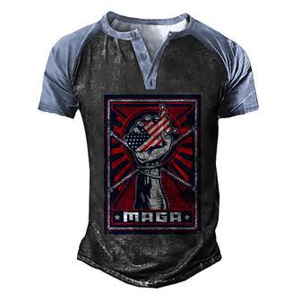 Maga Poster Graphic Design Printed Casual Daily Basic Men's Henley Shirt Raglan Sleeve 3D Print T-shirt - Thegiftio UK