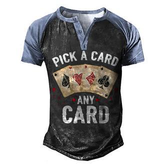 Magic Trick Pick A Card Any Card Magician Graphic Design Printed Casual Daily Basic Men's Henley Shirt Raglan Sleeve 3D Print T-shirt - Thegiftio UK