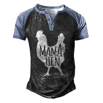 Mama Hen Mothers Day Gift 4 Men's Henley Shirt Raglan Sleeve 3D Print T-shirt - Thegiftio UK
