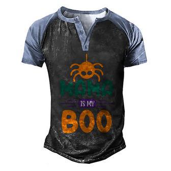 Mama Is My Boo Spider Halloween Quote Graphic Design Printed Casual Daily Basic Men's Henley Shirt Raglan Sleeve 3D Print T-shirt - Thegiftio UK