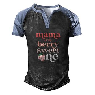 Mama Of The Berry Sweet One Strawberry First Birthday St Men's Henley Shirt Raglan Sleeve 3D Print T-shirt - Thegiftio UK