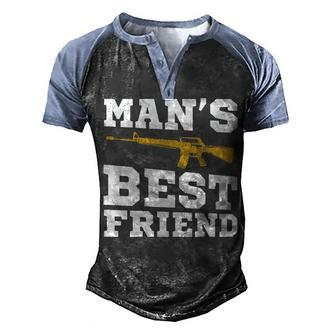 Mans Best Friend V2 Men's Henley Shirt Raglan Sleeve 3D Print T-shirt - Seseable