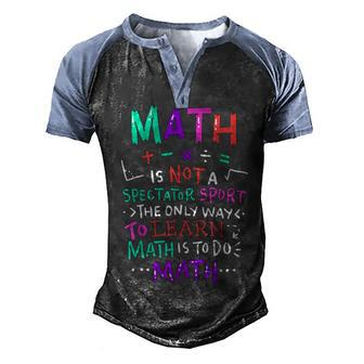 Math Teacher Mathematical Symbol Cute Gift Men's Henley Shirt Raglan Sleeve 3D Print T-shirt - Thegiftio UK