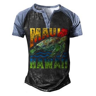 Maui Hawaii Hawaiian Turtle Summer Tropical Gift Men's Henley Shirt Raglan Sleeve 3D Print T-shirt - Thegiftio UK