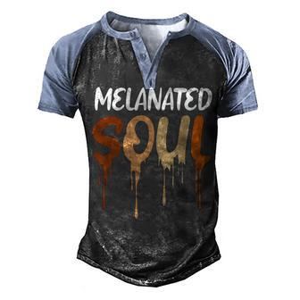 Melanated Soul African American Melanin Black Pride Womens Graphic Design Printed Casual Daily Basic Men's Henley Shirt Raglan Sleeve 3D Print T-shirt - Thegiftio UK
