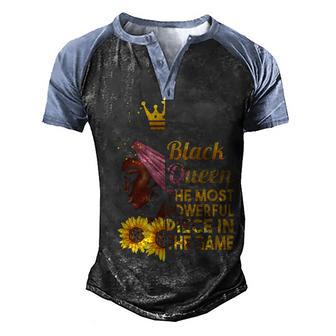 Melanin Black Queen African American History Month Woman Men's Henley Shirt Raglan Sleeve 3D Print T-shirt - Thegiftio UK