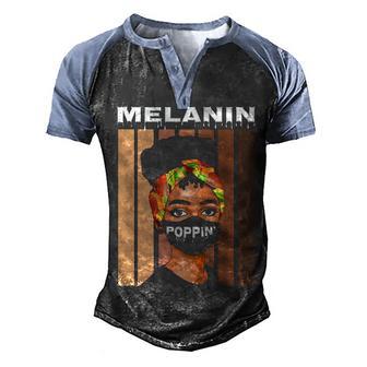 Melanin Poppin Black Pride Graphic Design Printed Casual Daily Basic Men's Henley Shirt Raglan Sleeve 3D Print T-shirt - Thegiftio UK