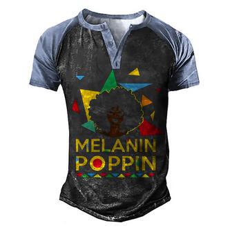 Melanin Poppin V3 Men's Henley Shirt Raglan Sleeve 3D Print T-shirt - Thegiftio UK