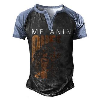 Melanin Queen Black Natural Afro Men's Henley Shirt Raglan Sleeve 3D Print T-shirt - Thegiftio UK