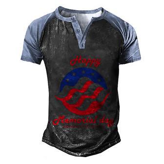 Memorial Day Remember & Honour Usa Memorial Day Remember Us Veteran Army Troops V6 Men's Henley Shirt Raglan Sleeve 3D Print T-shirt - Thegiftio UK