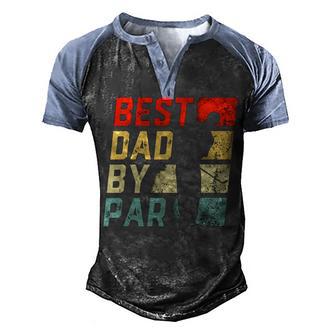 Mens Best Dad By Par Golf Lover Gift Funny Fathers Day Men's Henley Shirt Raglan Sleeve 3D Print T-shirt - Thegiftio UK